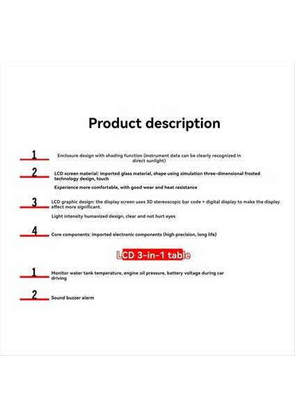 Araç Modifiye LCD 3ın1 Su Sıcaklık Göstergesi Yağ Basınç Göstergesi Voltmetre W 10MM Su Sıcaklık Sensörü+Npt1/8 Yağ Basınç Sensörü (Yurt Dışından) fırsatları
