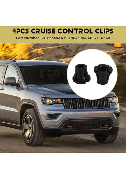 4pcs Cruise Control Clips 68186344AA 68186439AA Jeep Cherokee Için Cherokee Için Grand Cherokee Chrysler 300C (Yurt Dışından) fırsatları