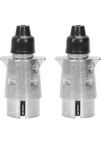 2x 7-Pimli Römork Ağır Hizmet Tipi Yuvarlak Pim 7 Kutuplu Kablo Konnektörü 12V Çekme Çubuğu Çekici Karavan Kamyon Fiş N Tip (Yurt Dışından)