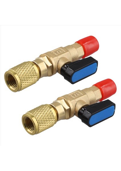 2 Adet Soğutucu Kompakt Bilyalı Valf Adaptörü 1/4in Sae 5/16 Inç Sae R410A R134A R12 R22 Hortumlar Için Ac Hvac Ac Soğutucu Akışı (Yurt Dışından)