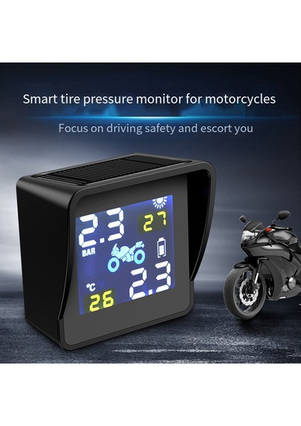 Motosiklet Güneş Lastik Basınç Sıcaklık Izleme Sistemi Tpms Sensör Kiti Motosiklet Lastiği Basıncı Için USB Şarj (Yurt Dışından)