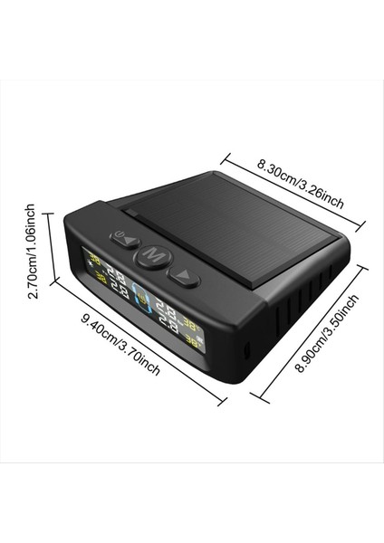 Sıcaklık Uyarısı Yakıt Tasarruf Basınç Izleme Sistemi Güneş Tpms 4 Harici Sensörler Araç Lastik Basınç Monitörü B (Yurt Dışından)