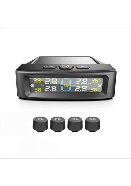 Sıcaklık Uyarısı Yakıt Tasarruf Basınç Izleme Sistemi Güneş Tpms 4 Harici Sensörler Araç Lastik Basınç Monitörü B (Yurt Dışından) modelleri