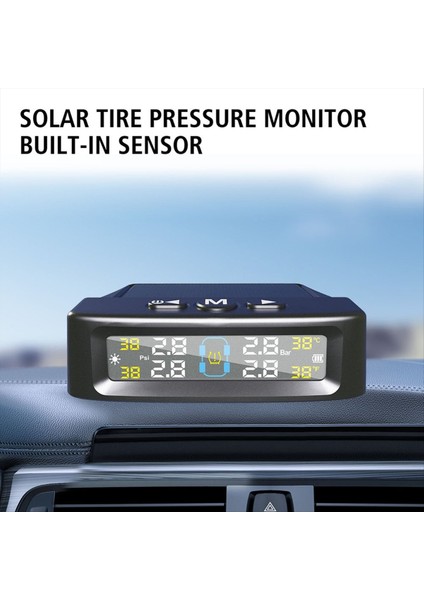 Sıcaklık Uyarısı Yakıt Tasarruf Basınç Izleme Sistemi Güneş Tpms 4 Harici Sensörler Araç Lastik Basınç Monitörü B (Yurt Dışından) indirimleri