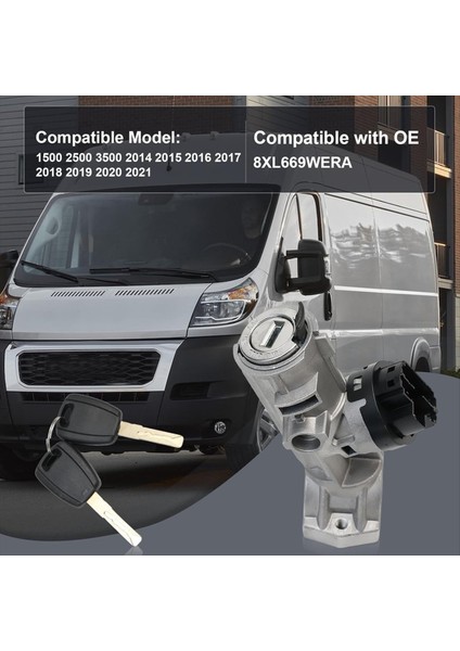Ateşleme Başlangıç Anahtarı Silindir Muhafaza Montajı Keys ile Dodge Ram Promaster Için 8XL669WERA 1500 2500 3500 2014-2019 (Yurt Dışından) fırsatları