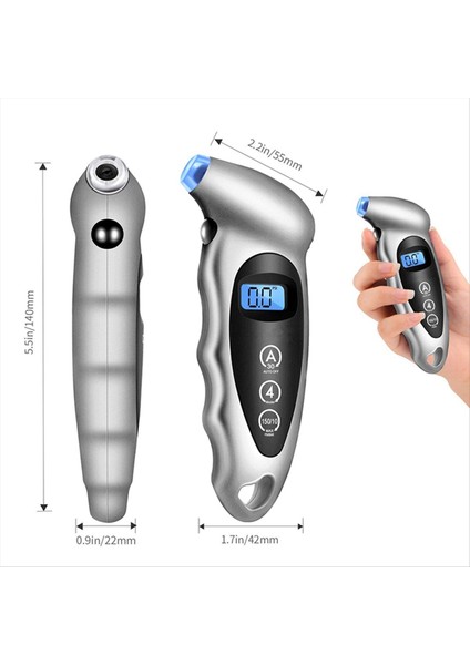 Dijital Araba Lastik Lastik Hava Basınç Gösterge Ölçer LCD Ekran Manometre Barometreler Test Cihazı Kamyon Motosiklet Kırmızı (Yurt Dışından) modelleri