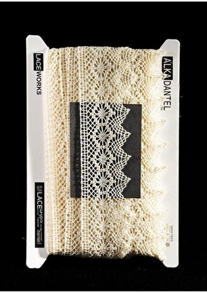 Pamuk Krem Renkli Dantel 10 mt Oeko-tex Standard 100 Belgesiyle modelleri