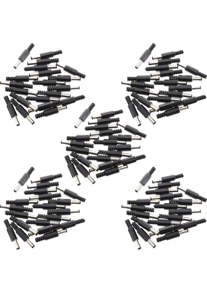 100 Adet Siyah 2 5mm x 5 5mm Dc Güç Erkek Fiş Jak Adaptörü (Yurt Dışından)