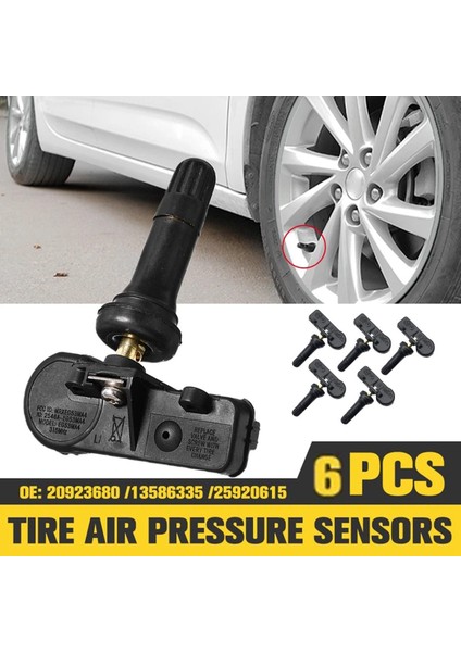 6pcs 13586335 Chevy Gmc Için Araç Lastik Basınç Monitör Sensörü Pontiac 315MHZ Tpms Sensörü 20923680 22853741 23445327 (Yurt Dışından) modelleri