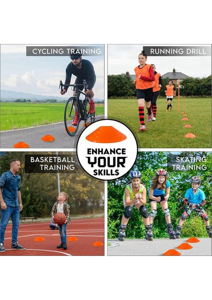 24PCS Futbol Antrenman Işareti Disk Işareti Koni Disk Yuvarlak Ağız Disk Engel Disk Eğitim Ekipmanı Tabela Disk (Yurt Dışından) fırsatları