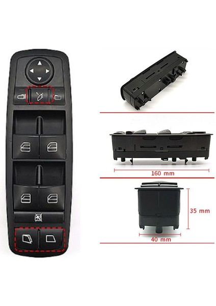 Araba Elektrik Pencere Kontrol Paneli Switch Mercedes Için Yüksek Sürüm Benz W251 W164 2518300390 2518200510 (Yurt Dışından) modelleri