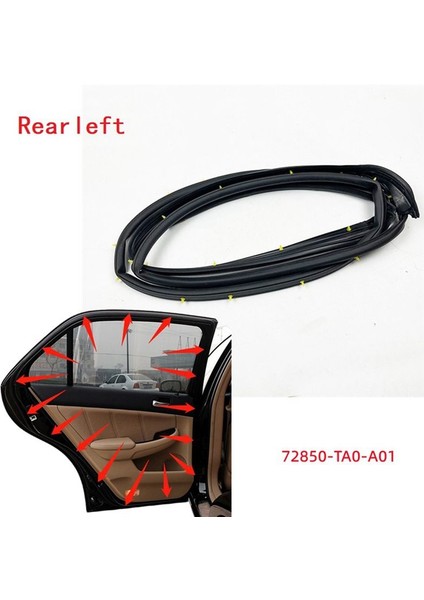 Arka Sol Kapı Ayakkabı Kalıp Kauçuk Seal 72850-TA5-A02 Honda Accord Sedan Için 2008-2012 72850-TA0-A01 (Yurt Dışından) indirimleri