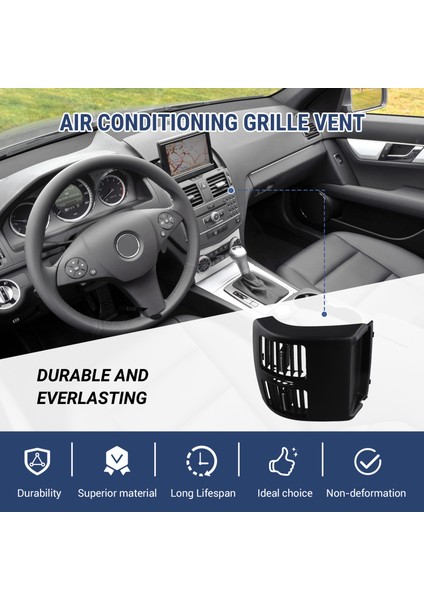 Araba Arka Arka Merkez Konsolu A/c Hava Havalandırma Koşullandırma Izgarası Mercedes Benz C Sınıfı W204 Siyah (Yurt Dışından) fırsatları