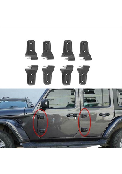1set/8pcs Jeep Wrangler Için Araba Kapı Menteşe Kiti Jl 4dr 2018+ Vücut Menteşeleri Kapak Trim Uzun Üst ve Kısa Alt (Yurt Dışından) modelleri