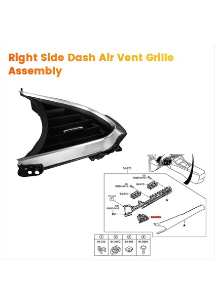 Sağ Yan Çizgi Havalı Izgara Montajı BDGJ-64-730B Mazda 3 2019-2024 Lhd Araba Klima Çıkışı Için BELG-64-730 (Yurt Dışından) fiyatları
