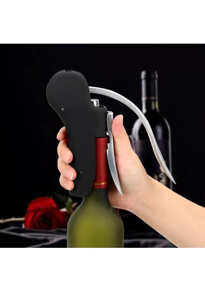Tirbuşon Profesyonel Dökme Demir Şarap ve Şampanya Mantar Açacağı Güvenli Tutuşlu