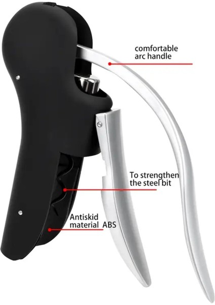 Tirbuşon Profesyonel Dökme Demir Şarap ve Şampanya Mantar Açacağı Güvenli Tutuşlu