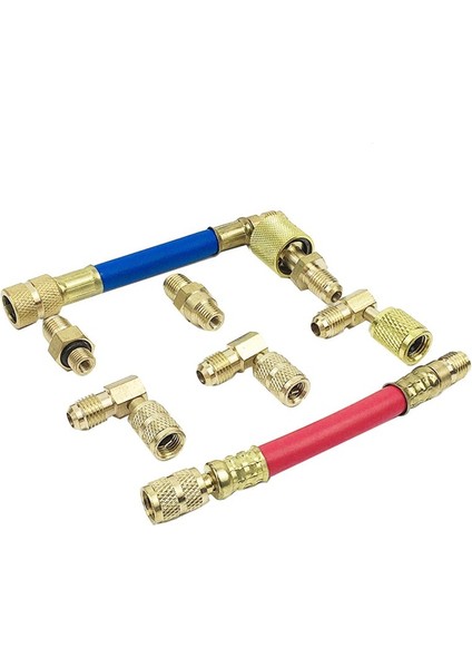 8pcs Araç Klima Soğutma CT-138 Dönüştürme Adaptör Hortum Set Koşul Doldurma Kiti Adaptörleri (Yurt Dışından)