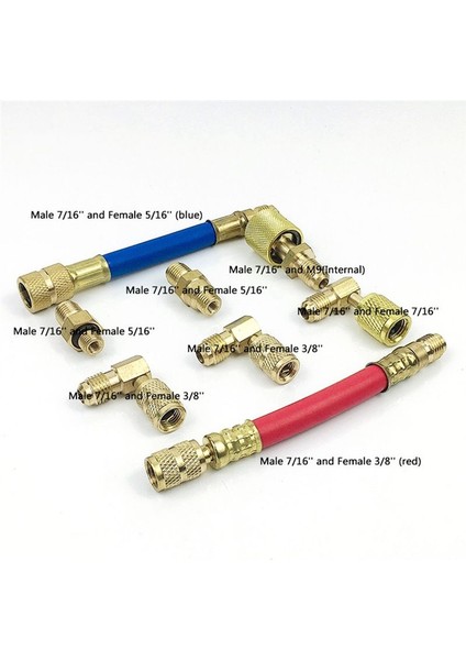 8pcs Araç Klima Soğutma CT-138 Dönüştürme Adaptör Hortum Set Koşul Doldurma Kiti Adaptörleri (Yurt Dışından) fiyatları