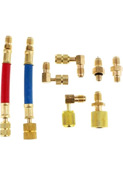 8pcs Araç Klima Soğutma CT-138 Dönüştürme Adaptör Hortum Set Koşul Doldurma Kiti Adaptörleri (Yurt Dışından) modelleri