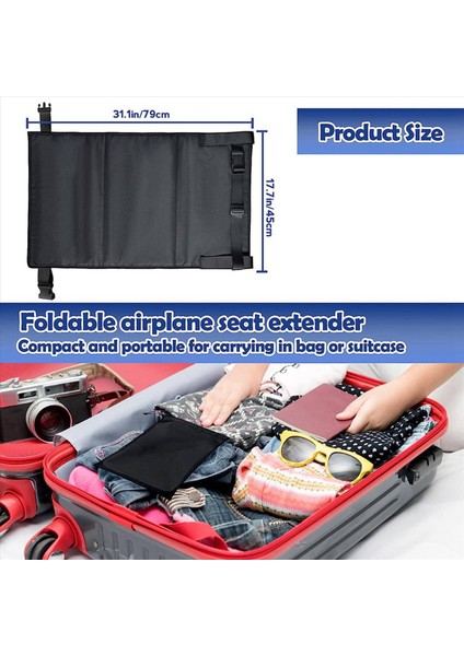 Çocuklar Için 2x Uçak Yastık Genişletici Taşınabilir Uçak Seyahat Ayak Dönemi Yan Cepli Bebek Uçak Yatağı (Yurt Dışından) fiyatları