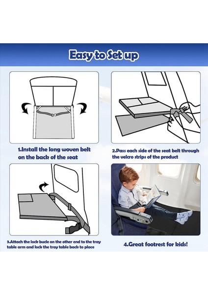 Çocuklar Için 2x Uçak Yastık Genişletici Taşınabilir Uçak Seyahat Ayak Dönemi Yan Cepli Bebek Uçak Yatağı (Yurt Dışından) modelleri