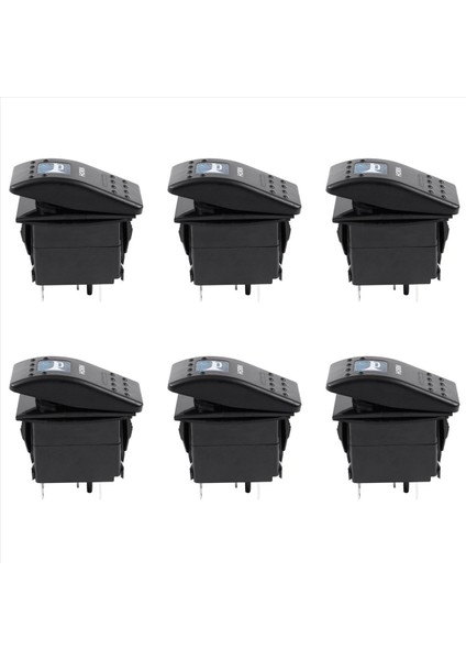 6x Mavi Işık Korna Deseni LED 12V/20A 24V/10A 5 Pimli Rocker Geçiş Anahtarı Araç Teknesi (Yurt Dışından)