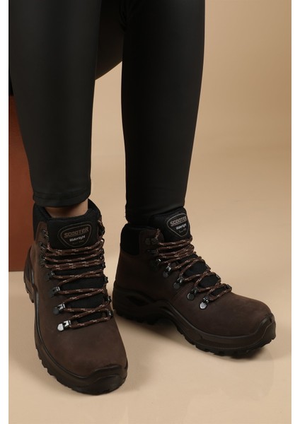 G1221CKO Koyu Kahve Crazy Deri Watertıght Outdoor Trekkin
