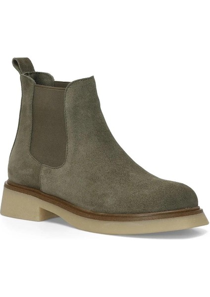 101923790 Mery Haki Nubuk Kadın Hakiki Deri Bot