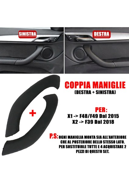 51417417513 Araba Sol Sağ Iç Kapı Çekme Kolu Kol Dayama Kapağı Kapağı For-Bmw X1 X2 F48 F49 F39 2016-2020 (Yurt Dışından) fırsatları
