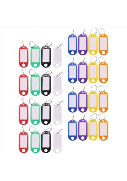 32X Çok Renkli Plastik Anahtar Fob Id Etiketleri Bagaj Kimlik Etiketleri Bölünmüş Halka Anahtarlama (Yurt Dışından)