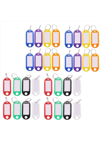 32X Çok Renkli Plastik Anahtar Fob Id Etiketleri Bagaj Kimlik Etiketleri Bölünmüş Halka Anahtarlama (Yurt Dışından) modelleri