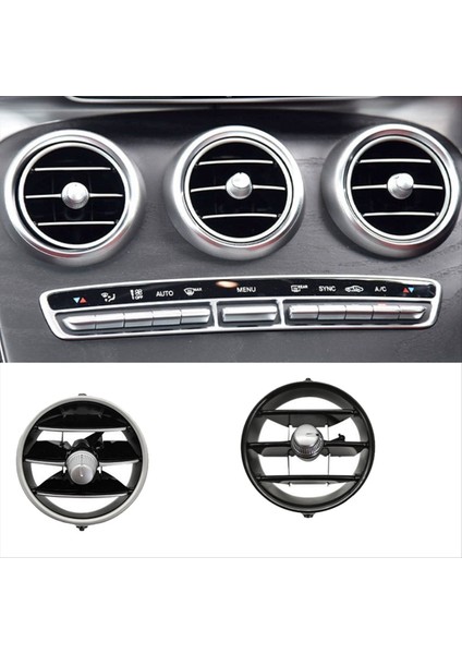 Araba Gösterge Tablosu Orta Klima Outlet Grille Kapak A/c Panel Izgara Mercedes-Benz W205 W253 Gümüş-Siyah (Yurt Dışından) indirimleri