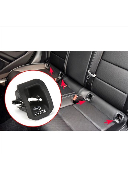 4x 1769230100 Çocuk Koltuk Isofıx Adaptör Kapak Mercedes Benz A Sınıfı W176 GLA200 GLA220 GLA260 Siyah (Yurt Dışından) fiyatları