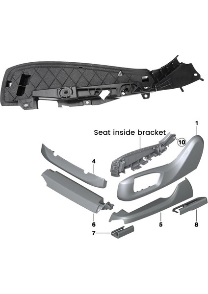 Araba Ön Koltuk Yan Braket Bmw 5 7 Seri 520 730 X5 X6 Araç Aksesuarları 52107317458 52107317459 (Yurt Dışından) fiyatları