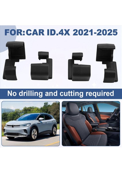 4pcs Araba Koltuk Kapağı Kılavuzu Slayt Fişi 11D881347 11D881348 Vw Id 4x 2021-2025 Için (Yurt Dışından) indirimleri