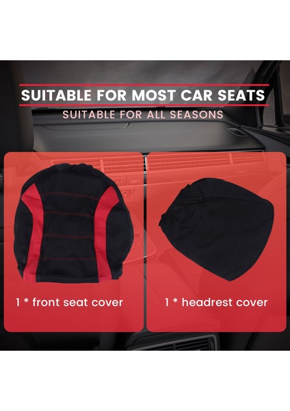 Ön Araba Koltuk Kapakları Ön Hava Yastığı Hazır Spor Kova Koltuk Kapağı Otomobiller Koltuk Kapakları (Siyah + Kırmızı) (Yurt Dışından) indirimleri