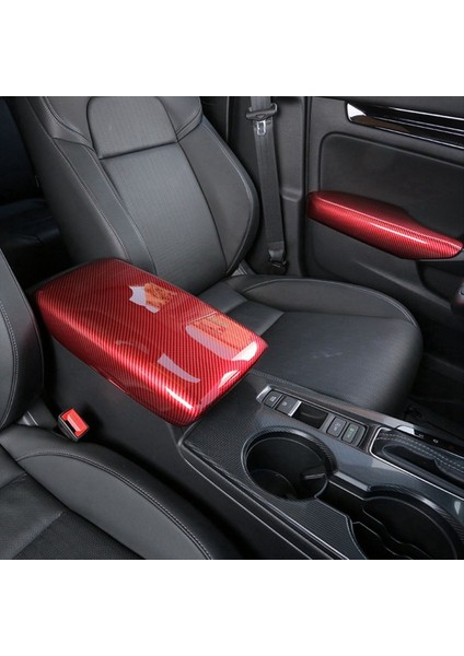 Karbon Fiber Kırmızı Iç Koltuk Artözü Kutu Panel Trim Araba Honda Civic Için Merkezi Koltuk Paneli Panel 11TH 2021-2023 (Yurt Dışından) indirimleri