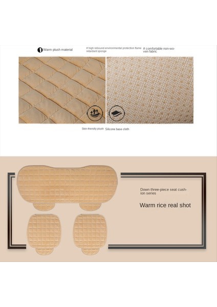 Araba Koltuk Kapakları Fit Truck Suv Van Araç Slayt Olmayan Kış Sıcak Koruyucu Mat Pad Sıcak Araba Iç Kapaklar Bej (Yurt Dışından) modelleri