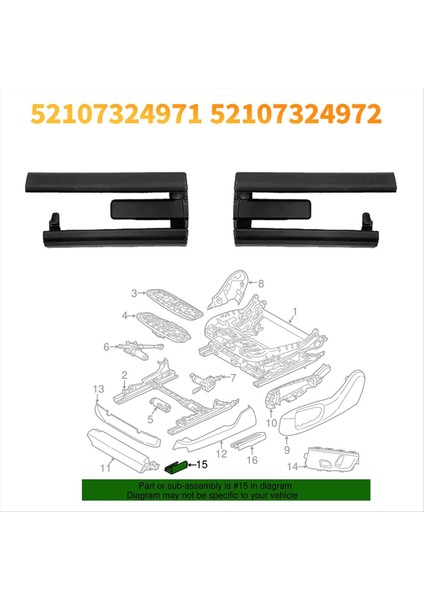 1paır Ön Koltuk Rayı Trim 52107324971 52107324972 Bmw X5 M X6 F15 F16 F85 F86 2013-2018 Koltuk Kılavuzu Raylı Plaka (Yurt Dışından) fiyatları