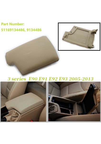 Deri Koltuk Merkezi Kutu Konsolu Kapak Kapağı For-Bmw 3 Serisi E90 E91 E92 E93 2005-2013 Bej (Yurt Dışından) fiyatları