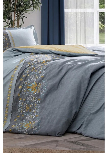 Çift Kişilik Ranforce Brodats Nevresim Takımı - Antrasit 3715