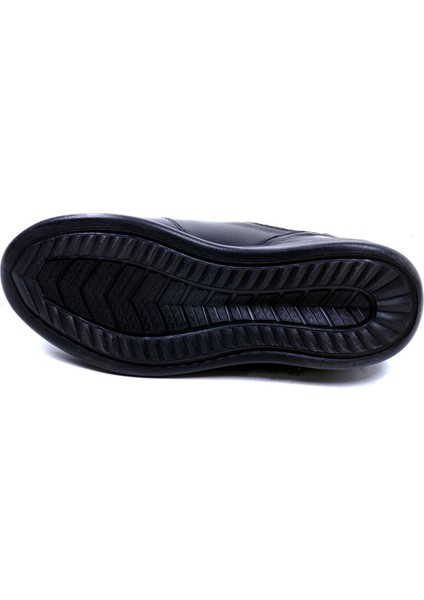 54501-G Siyah Kadın Hakiki Deri Ayakkabı