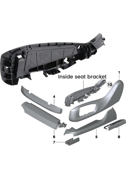 Araba Ön Sol Koltuk Tarafı Braket Alaşım Plastik Kapak Bmw 5 7 Serisi 520 730 X5 X6 Araç Aksesuarları (Yurt Dışından) modelleri
