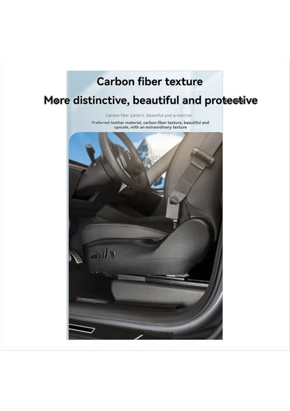 Araba Koltuk Anti-Bick Mat Koltuk Tarafı Tesla Model 3 Otomobil Koltuğu Koruma Deri Pad M3 Karbon Fiber A (Yurt Dışından) fırsatları