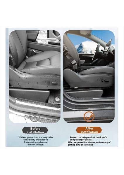 Araba Koltuk Anti-Bick Mat Koltuk Tarafı Tesla Model 3 Otomobil Koltuğu Koruma Deri Pad M3 Karbon Fiber A (Yurt Dışından) indirimleri