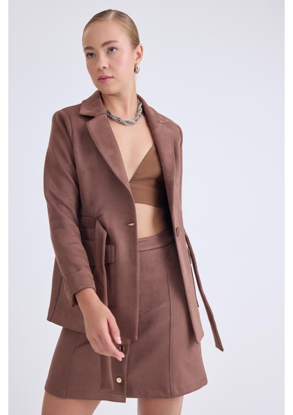 Belden Bağlamalı Süet Ceket fırsatları