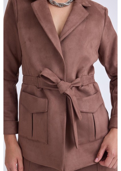 Belden Bağlamalı Süet Ceket indirimleri