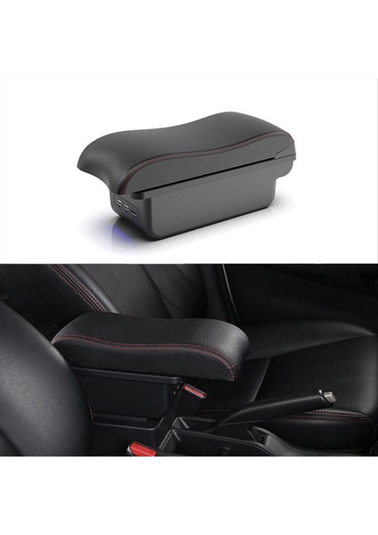 Mazda Cx-3 Için Mazda 2 Skyactiv Versiyon Cx3 Araç Kol Resim Kutusu Saklama Kutusu Kavisli Yüzey Deri Kırmızı Hat Için (Yurt Dışından) fırsatları