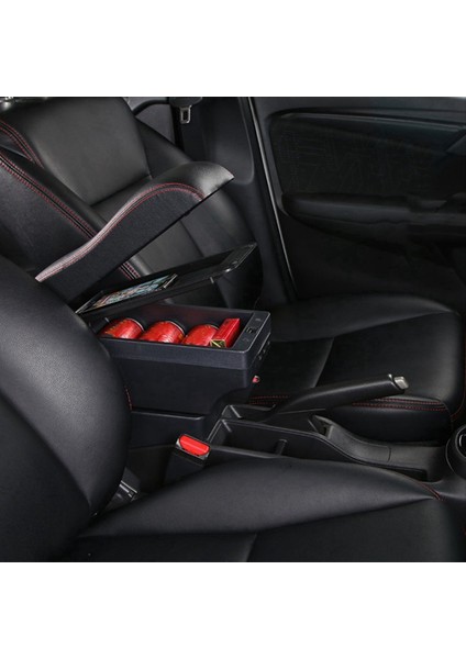 Mazda Cx-3 Için Mazda 2 Skyactiv Versiyon Cx3 Araç Kol Resim Kutusu Saklama Kutusu Kavisli Yüzey Deri Kırmızı Hat Için (Yurt Dışından) indirimleri